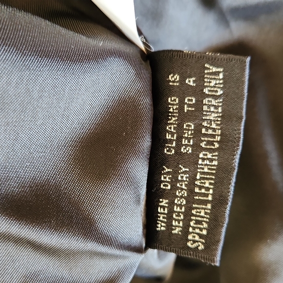 VINTAGE 80s style shoulder pad, belted Tannery West Women's Black Leather Jacket - Picture 10 of 12